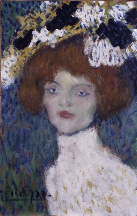 Madrilenian. Head of young woman by Pablo Picasso. Picasso artworks, Picasso wall art, Picasso canvas art, Picasso reproduction for sale, Picasso oil painting on canvas, Blue Surf Art