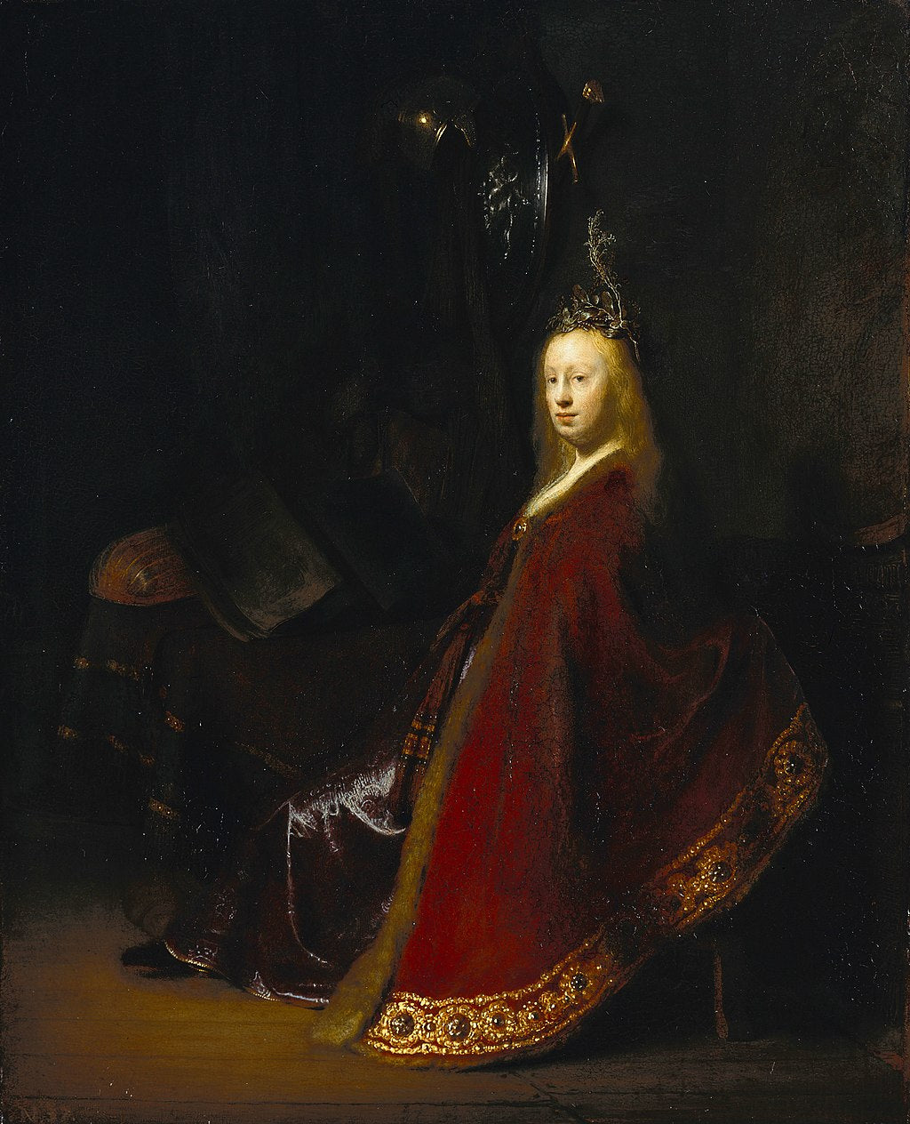 Minerva in her Study Painting by Rembrandt Oil on Canvas Reproduction by Blue Surf Art