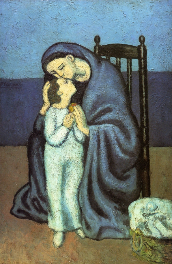 Motherhood by Pablo Picasso. Picasso artworks, Picasso wall art, Picasso canvas art, Picasso reproduction for sale, Picasso oil painting on canvas, Blue Surf Art