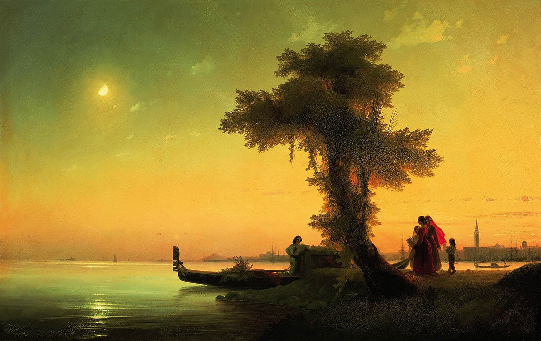 View of the Venetian lagoon, 1841 Painting by Ivan Aivazovsky Reproduction by Blue Surf Art