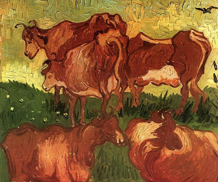 Cows, 1890 by Van Gogh Reproduction for Sale - Blue Surf Art
