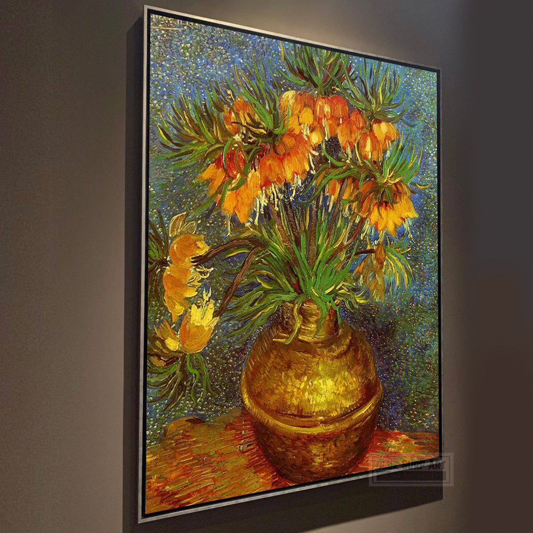 Fritillaries in a Copper Vas by Van Gogh Reproduction for Sale - Blue Surf Art