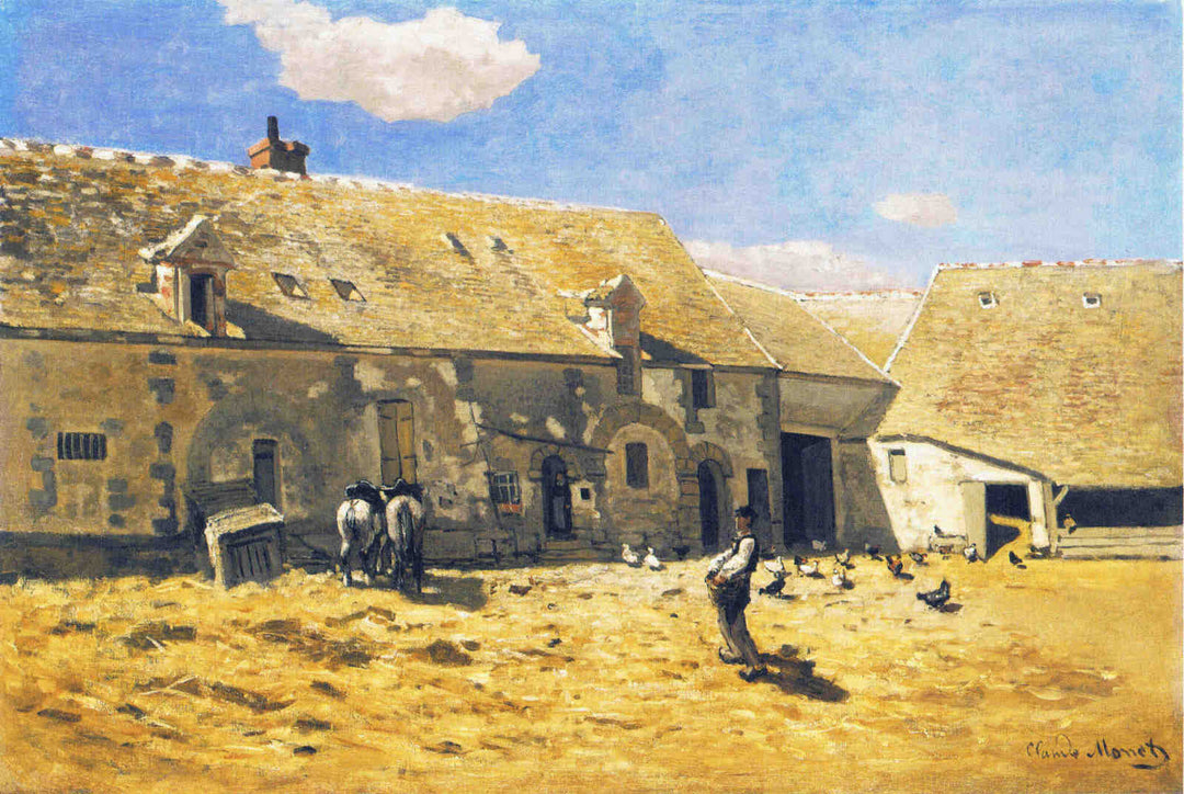 Farmyard at Chailly by Claude Monet. Masterpiece, reproduction by Blue Surf Art