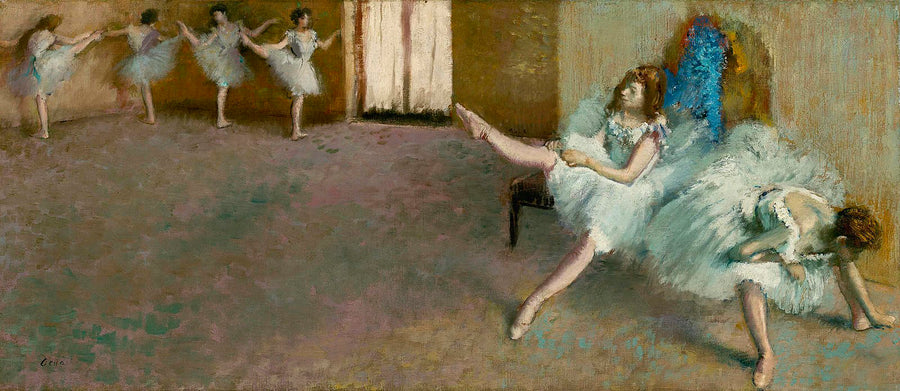 Before the Ballet, 1890 1892 Painting by Edgar Degas Reproduction Oil on Canvas - blue surf art .com