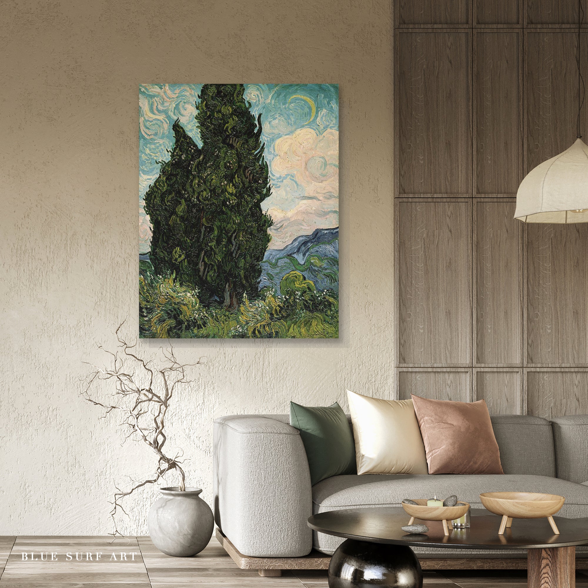Cypresses by Van Gogh Reproduction for Sale - Blue Surf Art