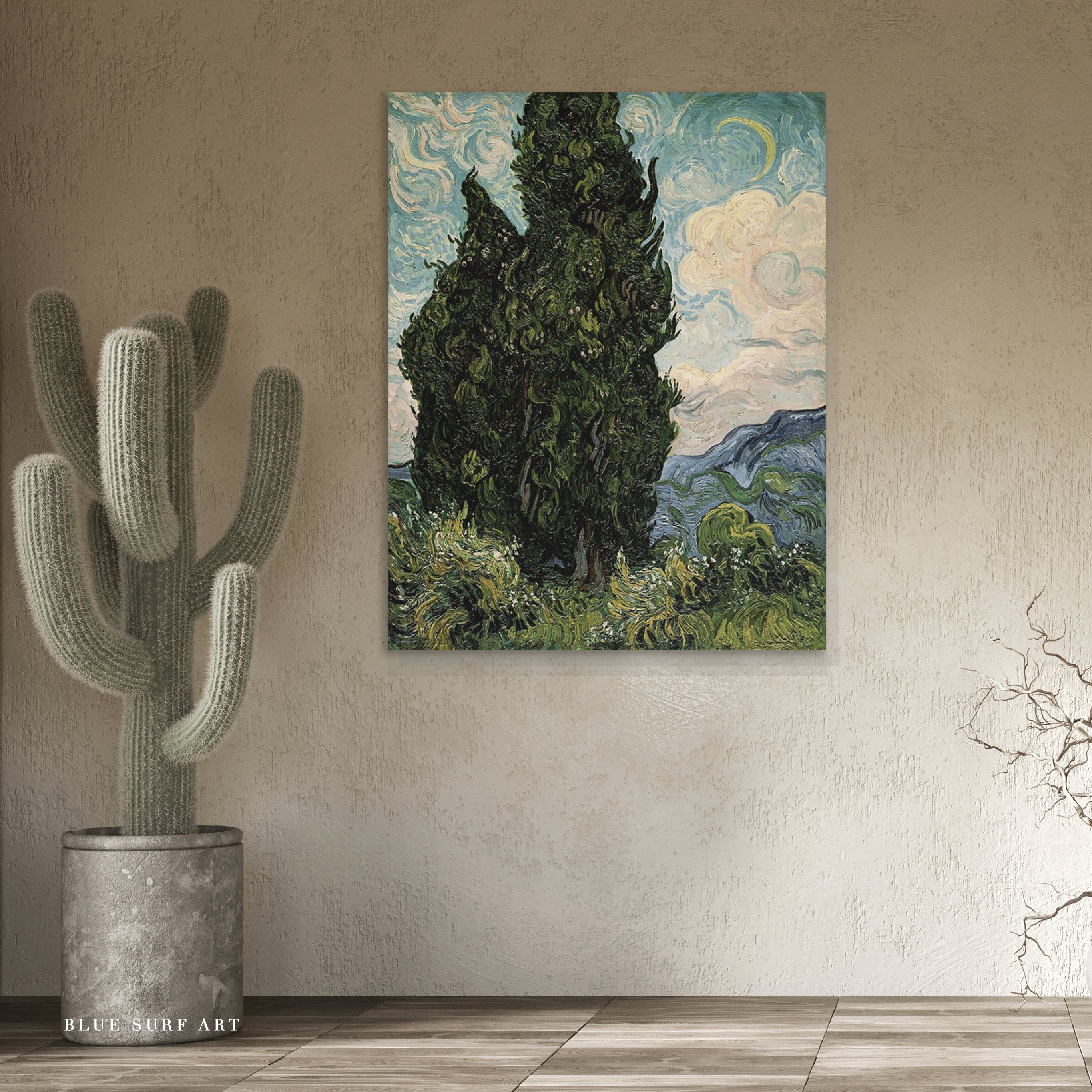 Cypresses by Van Gogh Reproduction for Sale - Blue Surf Art