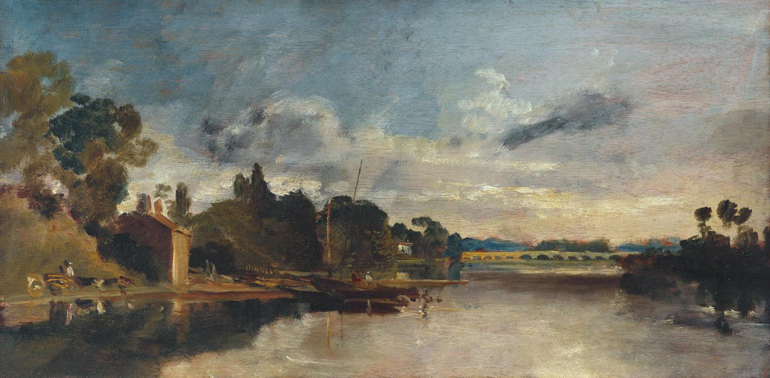 The Thames near Walton Bridges by J. M. W. Turner. Turner artworks, Turner canvas art, J. M. W. Turner oil painting, Turner reproduction for sale. Landscape paintings, Turner art decor, Turner oil painting on canvas, Blue Surf Art