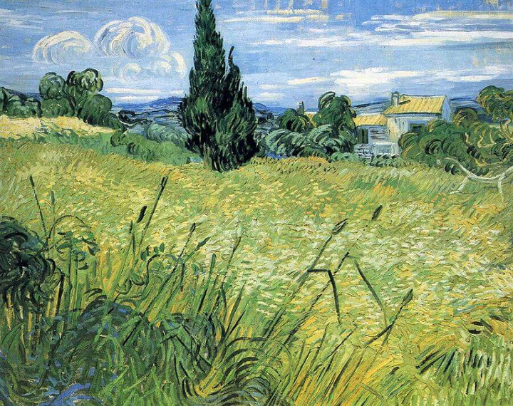 Green Wheat Field with Cypress Tree, 1889 by Van Gogh Reproduction for Sale - Blue Surf Art