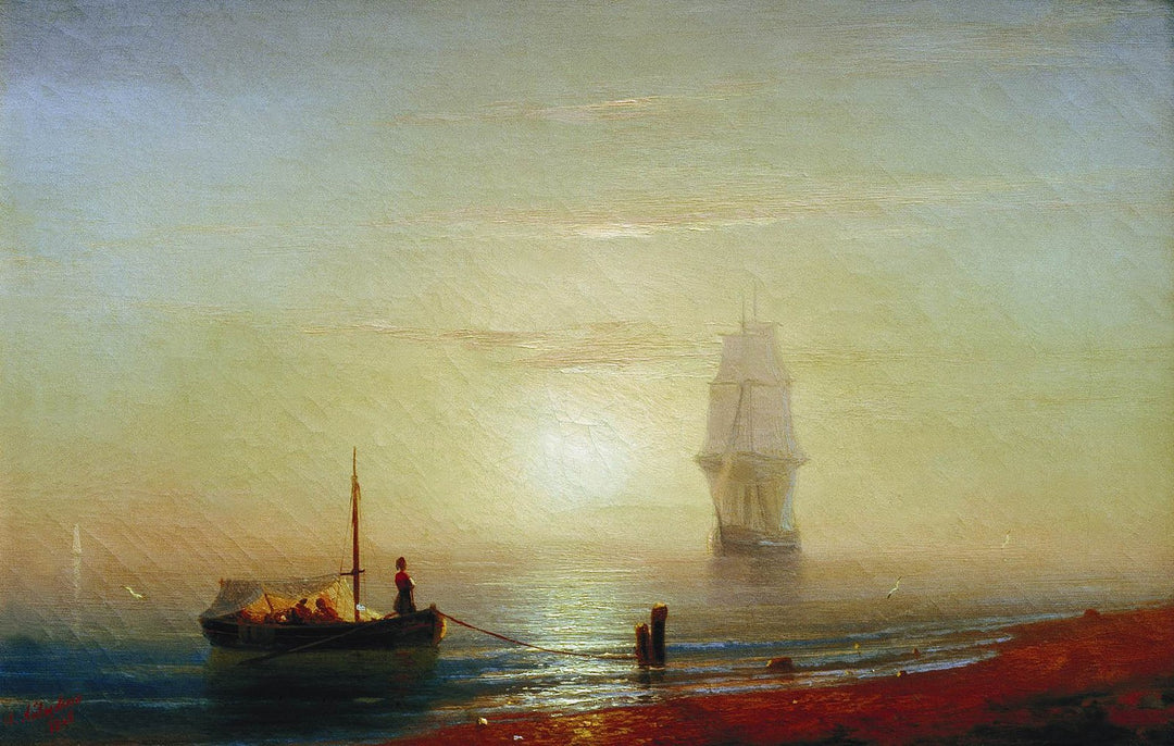 Sunset at the sea Painting by Ivan Aivazovsky Reproduction by Blue Surf Art