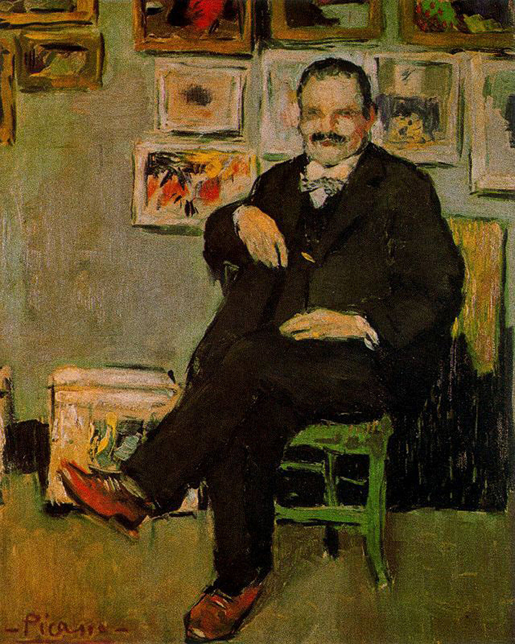Portrait of Gustave Coquiot by Pablo Picasso. Picasso artworks, Picasso wall art, Picasso canvas art, Picasso reproduction for sale, Picasso oil painting on canvas, Blue Surf Art