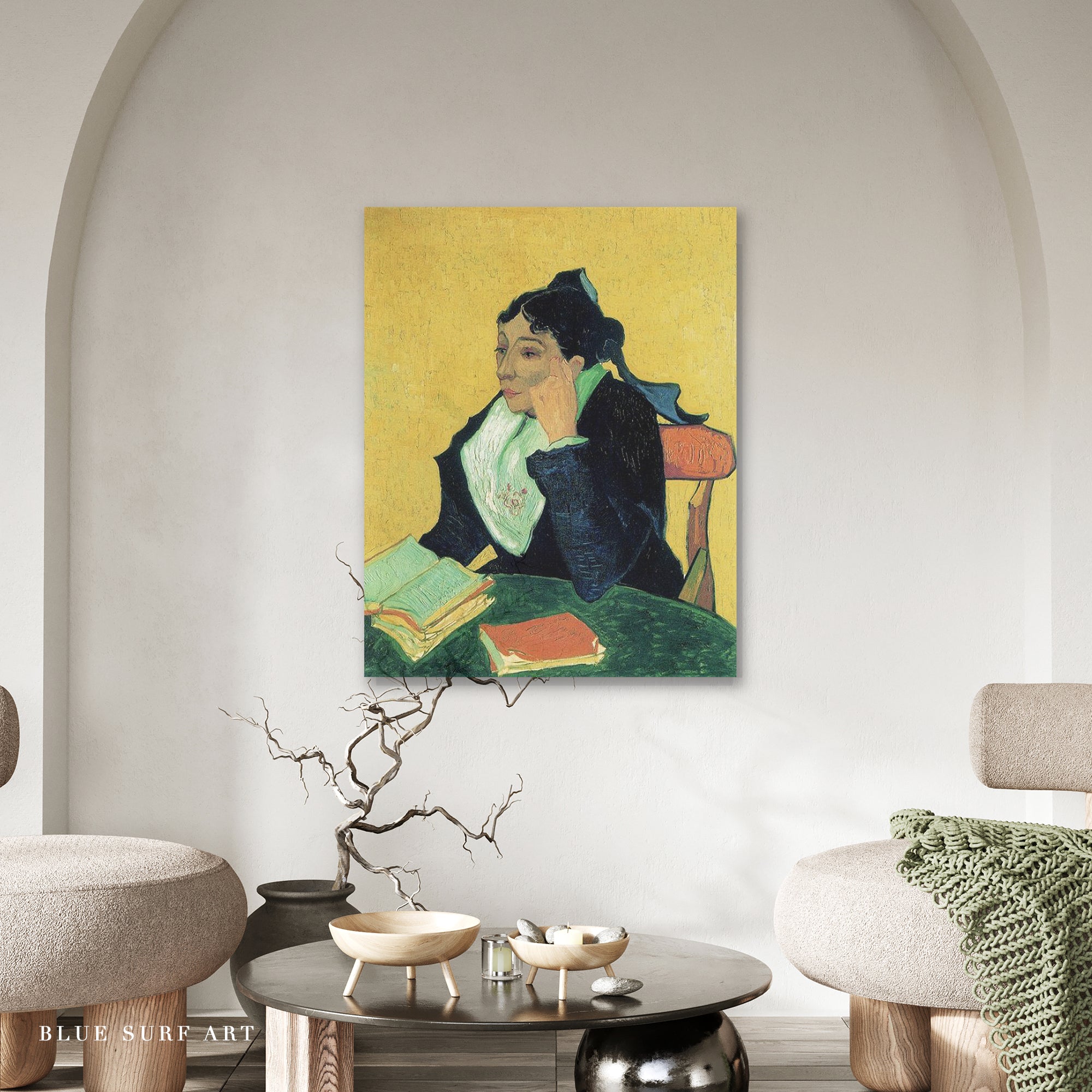 L'Arlesienne (after Gauguin), 1890 by Van Gogh Reproduction for Sale - Blue Surf Art