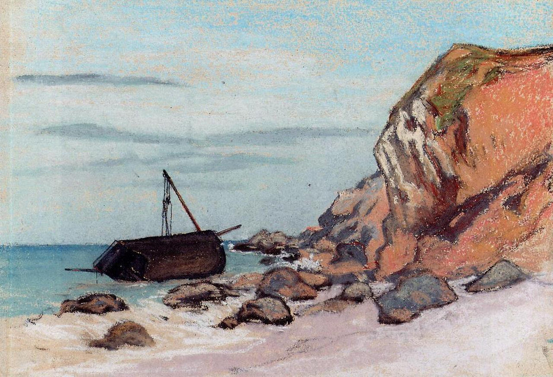 Saint-Adresse, Beached Sailboat by Claude Monet