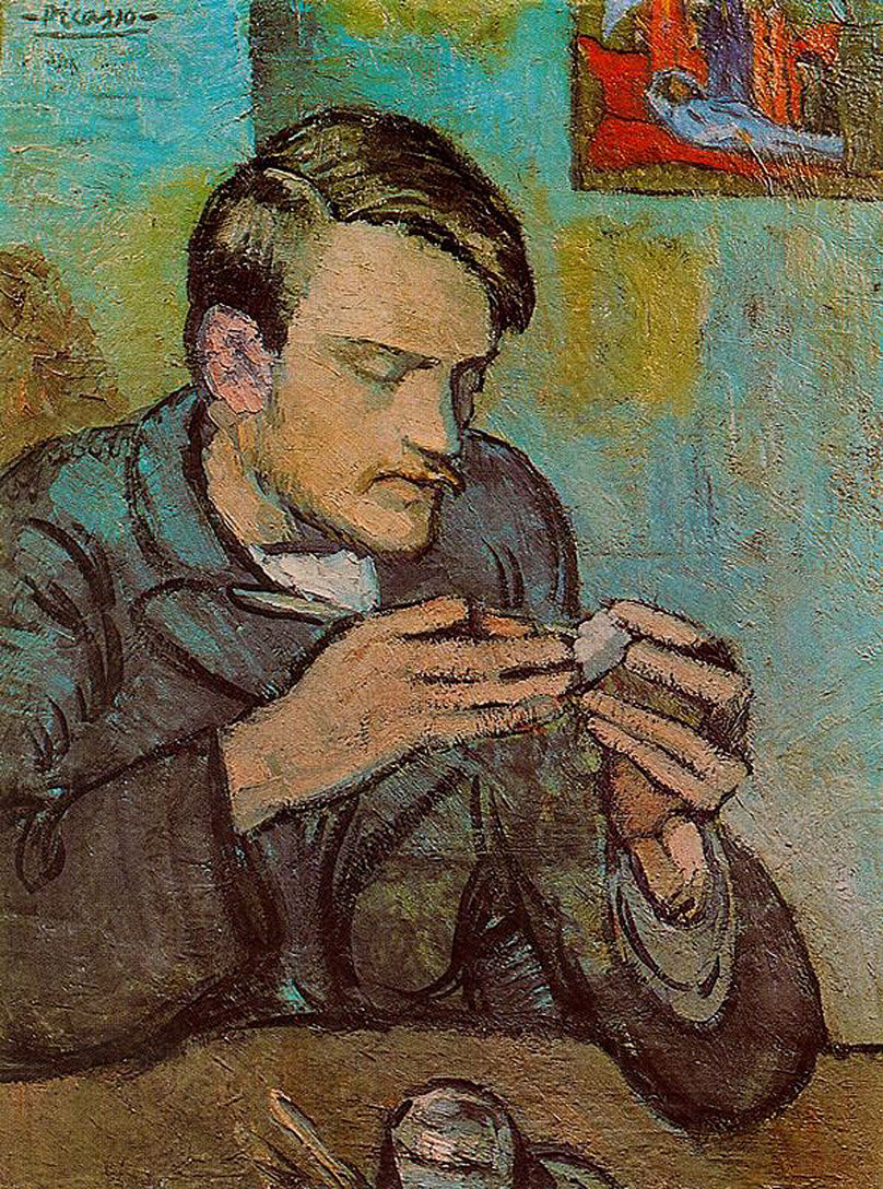 Portrait of Mateu Fernandez de Soto by Pablo Picasso. Picasso artworks, Picasso wall art, Picasso canvas art, Picasso reproduction for sale, Picasso oil painting on canvas, Blue Surf Art