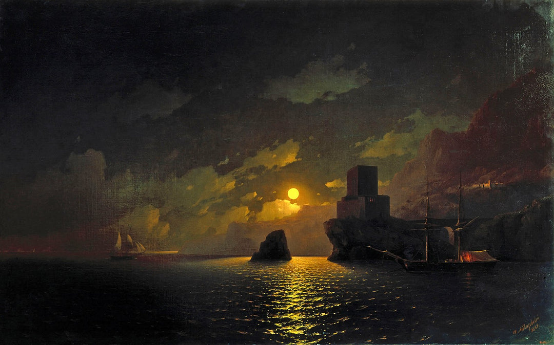 Moonlight night Painting by Ivan Aivazovsky Reproduction by Blue Surf Art