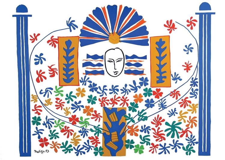 Apollo Painting by Henri Matisse Oil on Canvas Reproduction blue surf art