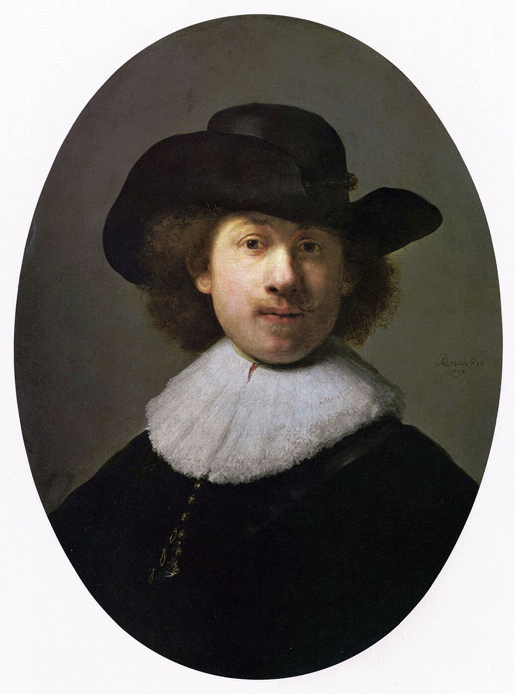 Self-portrait as a Burger Painting by Rembrandt Oil on Canvas Reproduction by Blue Surf Art