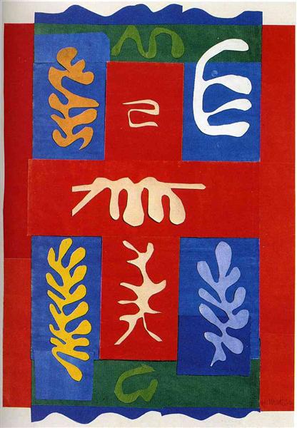 Cut Outs Painting by Henri Matisse Oil on Canvas Reproduction blue surf art