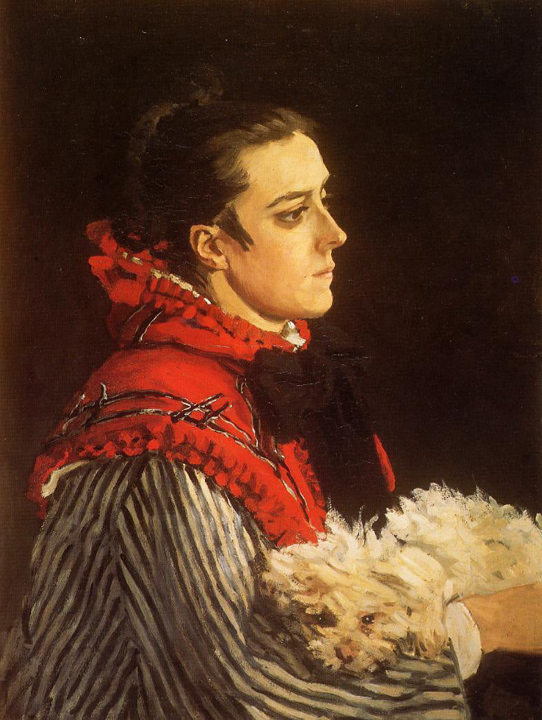 Camille with a Small Dog by Claude Monet