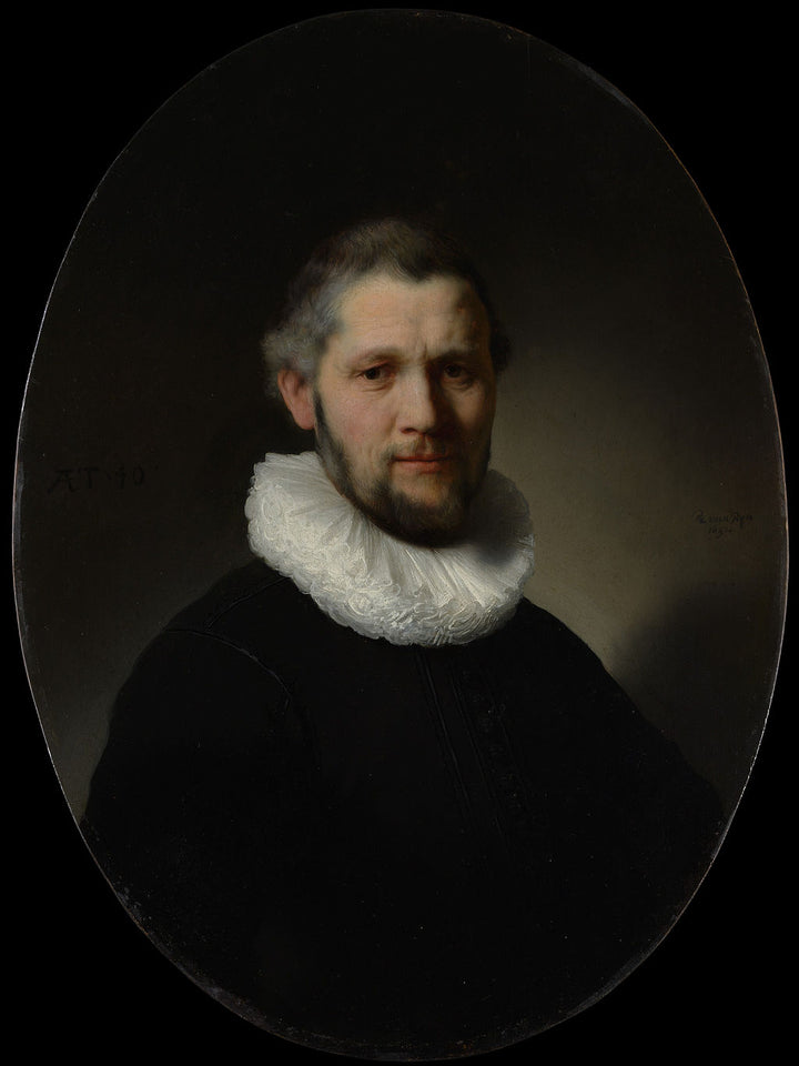 Portrait of a 40-year-old Man Painting by Rembrandt Oil on Canvas Reproduction by Blue Surf Art