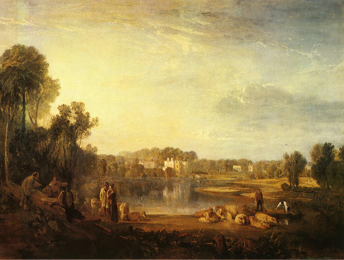 Pope's Villa, at Twickenham by J. M. W. Turner. Seascape painting, Turner artworks, Turner canvas art, J. M. W. Turner oil painting, Turner reproduction for sale. Landscape paintings, Turner art decor, Turner oil painting on canvas, Blue Surf Art