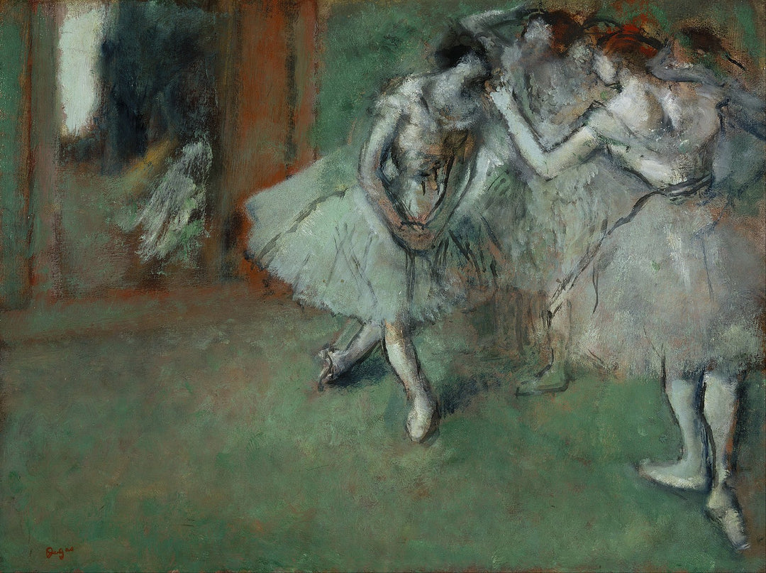 A Group of Dancers Painting by Edgar Degas Reproduction Oil on Canvas. Blue Surf Art .com