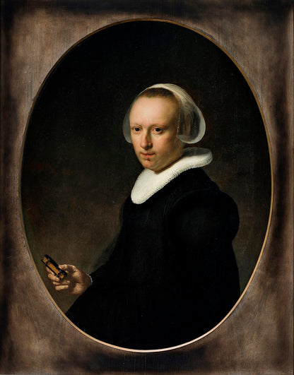Portrait of a 39-year-old Woman Painting by Rembrandt Oil on Canvas Reproduction by Blue Surf Art