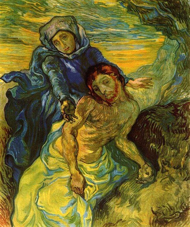 Pieta (after Delacroix), 1889 by Van Gogh Reproduction for Sale - Blue Surf Art
