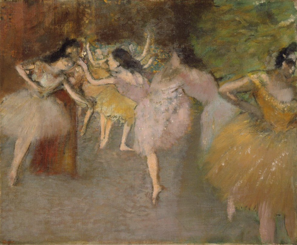 Rehearsal Before the Ballet Painting by Edgar Degas Reproduction Oil on Canvas. Blue Surf Art .com