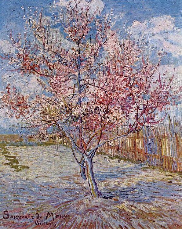 Pink Peach Trees, 1888 by Van Gogh Reproduction for Sale - Blue Surf Art