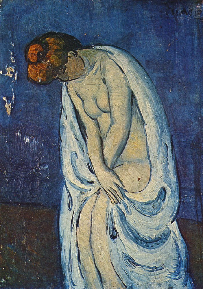 Woman leaving the bath by Pablo Picasso. Picasso artworks, Picasso wall art, Picasso canvas art, Picasso reproduction for sale, Picasso oil painting on canvas, Blue Surf Art