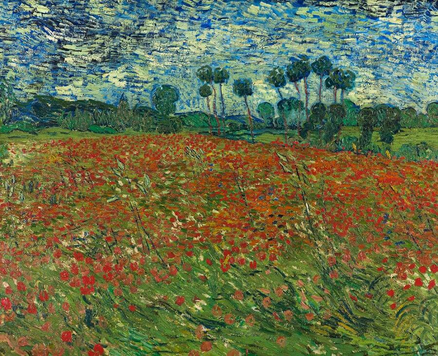 Poppy Field, 1890 by Van Gogh Reproduction for Sale - Blue Surf Art