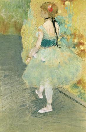 Degas Dancer in Green Painting by Edgar Degas Reproduction Oil on Canvas. Blue Surf Art