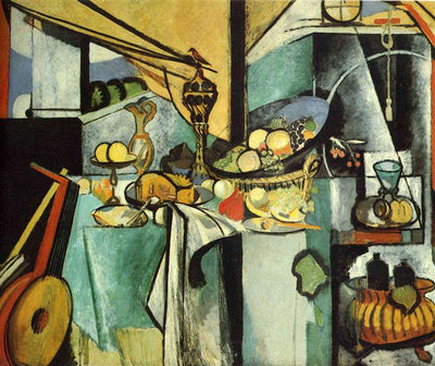 Still Life after de Heem's 'La Desserte' Painting by Henri Matisse Oil on Canvas Reproduction by blue surf art