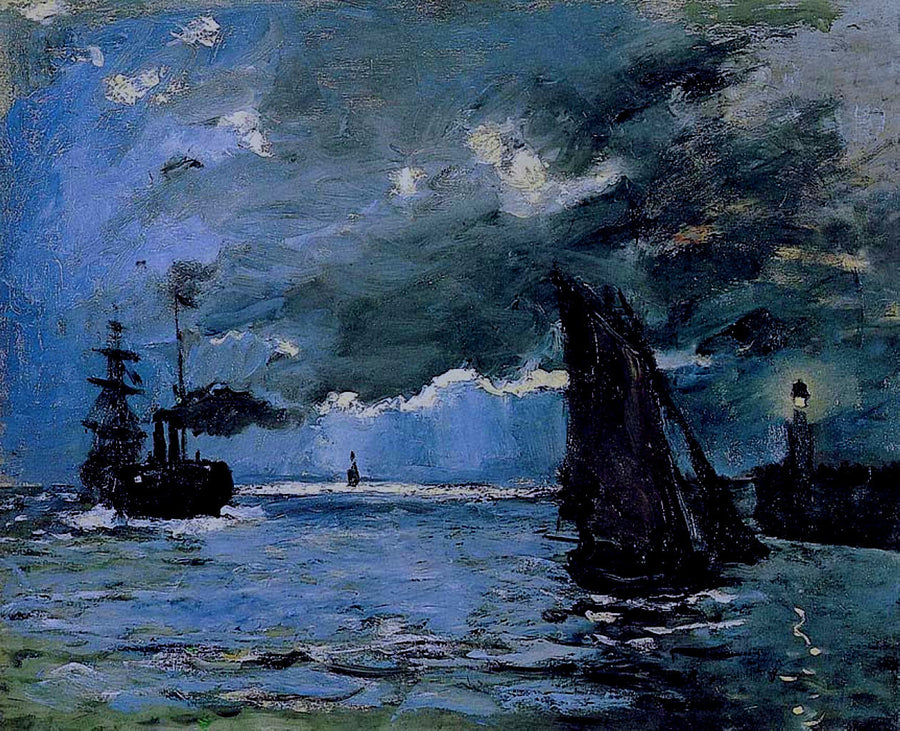 Sailing Boats at Honfleur by Claude Monet, Reproduction by Blue Surf Art