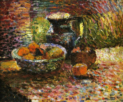 Still Life with Pitcher and Fruit Painting by Henri Matisse Oil on Canvas Reproduction by blue surf art