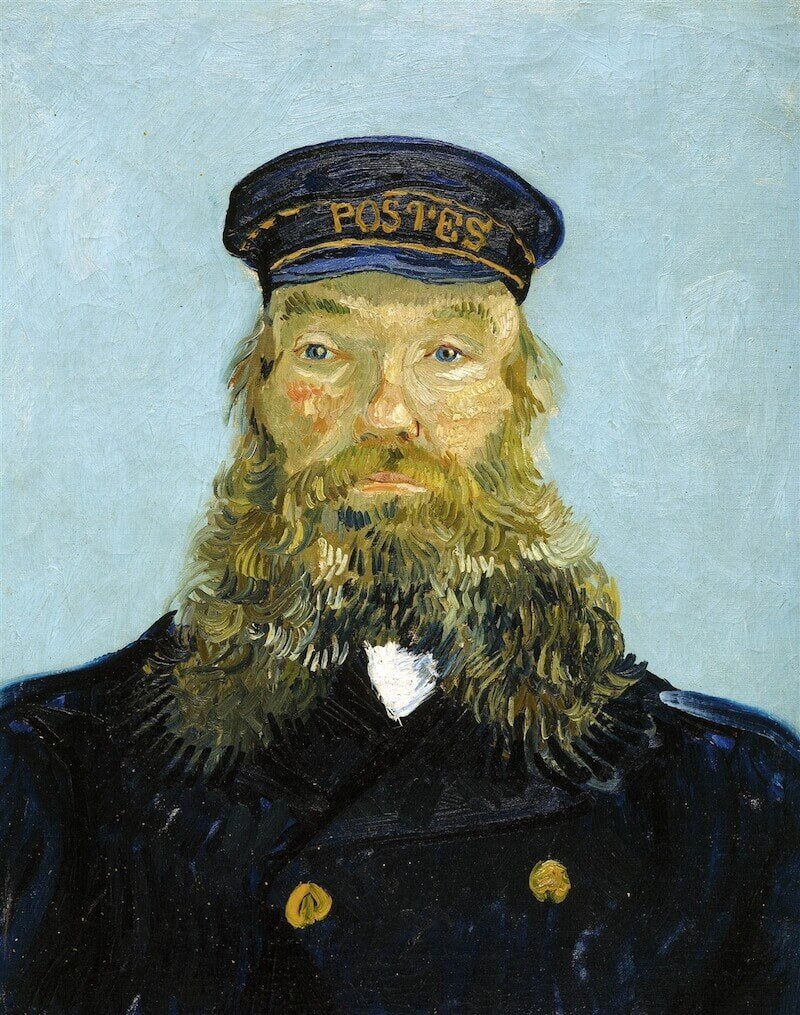 Portrait of Postman Roulin, 1888 by Van Gogh Reproduction for Sale - Blue Surf Art