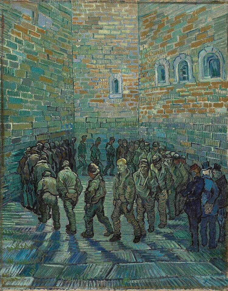 Prisoners Exercising, 1890 by Van Gogh Reproduction for Sale - Blue Surf Art