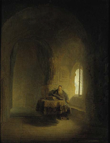 A Scholar Near a Window (a study in ‘kamerlicht’) Painting by Rembrandt Oil on Canvas Reproduction