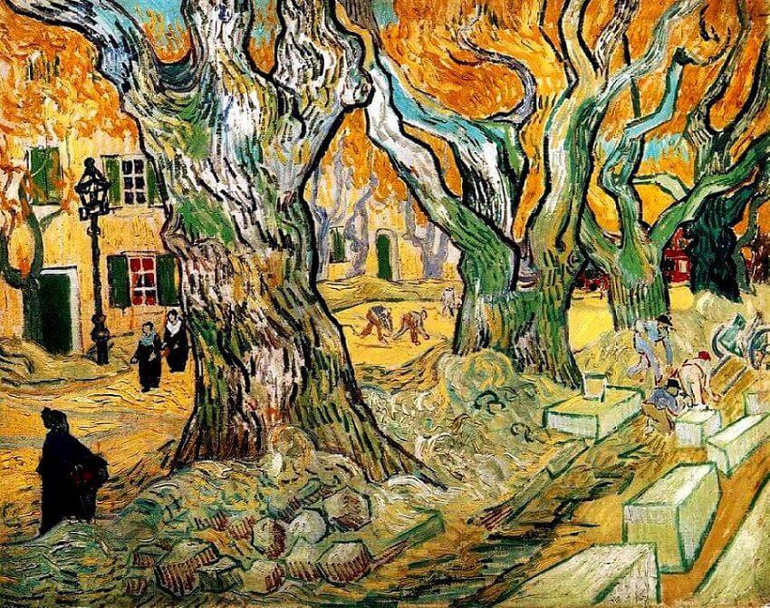 Road Works at Saint-Remy, 1889 by Van Gogh Reproduction for Sale - Blue Surf Art