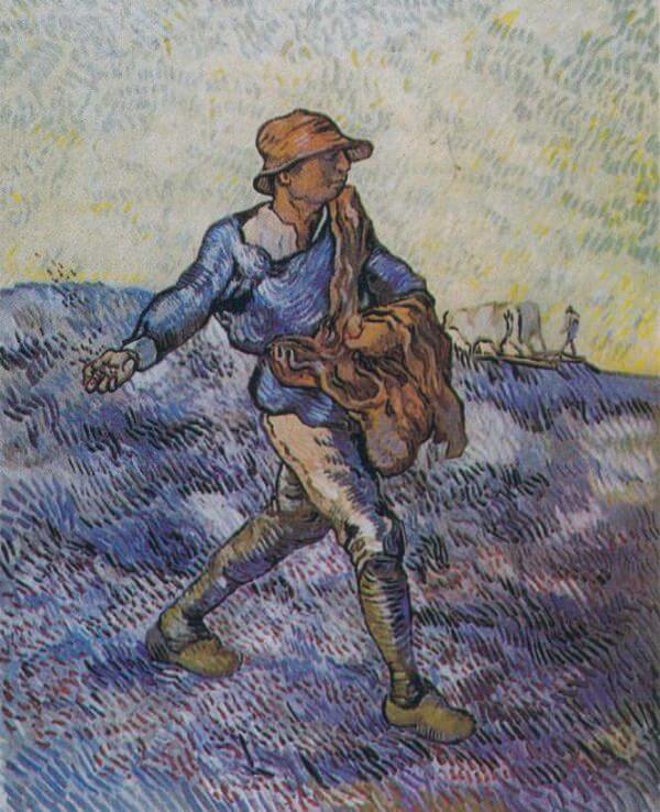 Sower After Millet, 1889 by Van Gogh Reproduction for Sale - Blue Surf Art