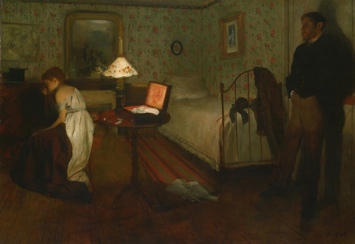 Interior Painting by Edgar Degas Reproduction Oil on Canvas - Blue Surf Art .com