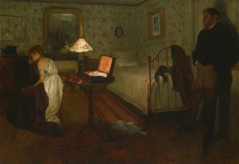 Interior Painting by Edgar Degas Reproduction Oil on Canvas - Blue Surf Art .com