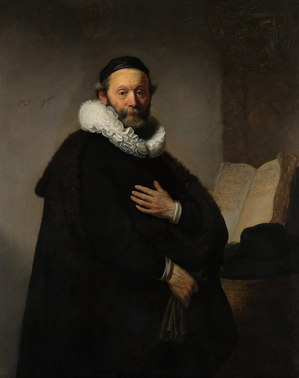 Portrait of Johannes Wtenbogaert Painting by Rembrandt Oil on Canvas Reproduction