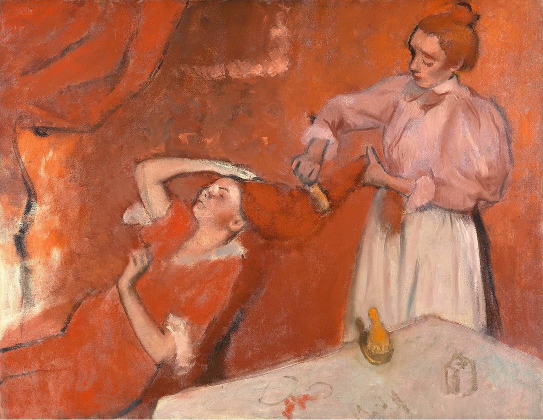 Combing the Hair Painting by Edgar Degas Reproduction Oil on Canvas. Blue Surf Art .com