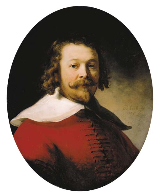 Portrait of a Man Wearing a Red Doublet Painting by Rembrandt Oil on Canvas Reproduction