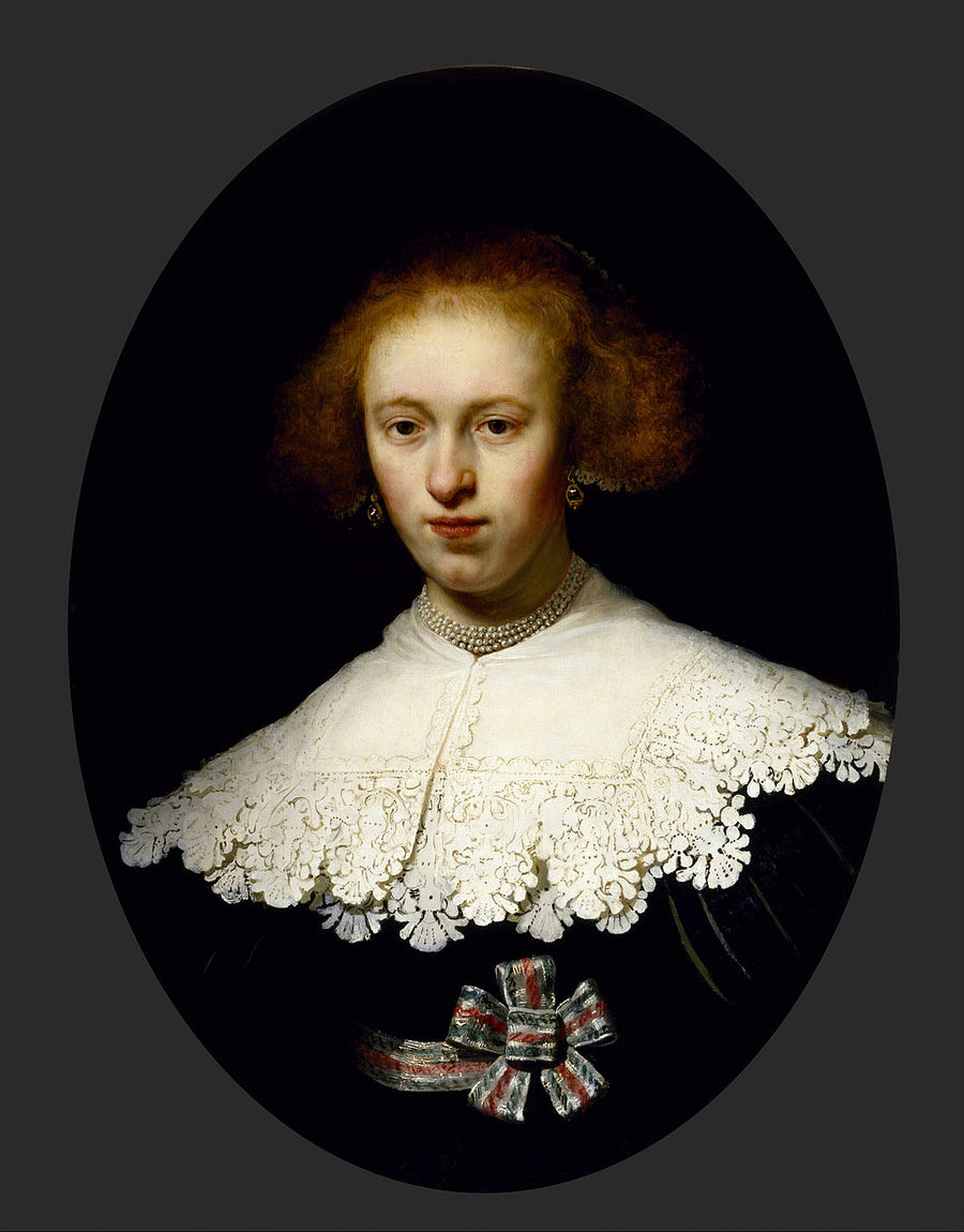 Portrait of a Young Woman Painting by Rembrandt Oil on Canvas Reproduction