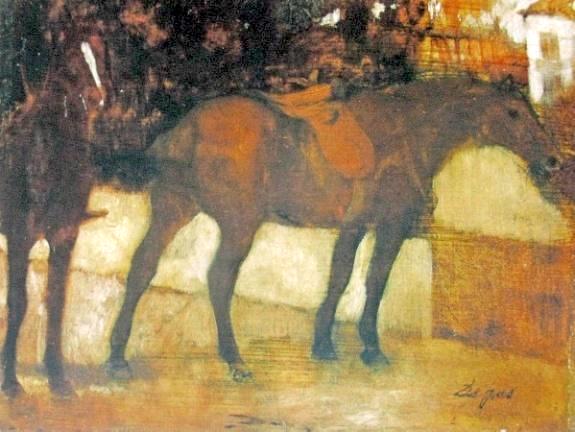 Horses at Rest 6 Painting by Edgar Degas Reproduction Oil on Canvas