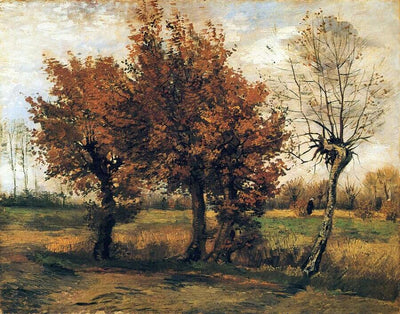 Autumn Landscape with Four Trees, 1885 by Van Gogh Reproduction for Sale - Blue Surf Art