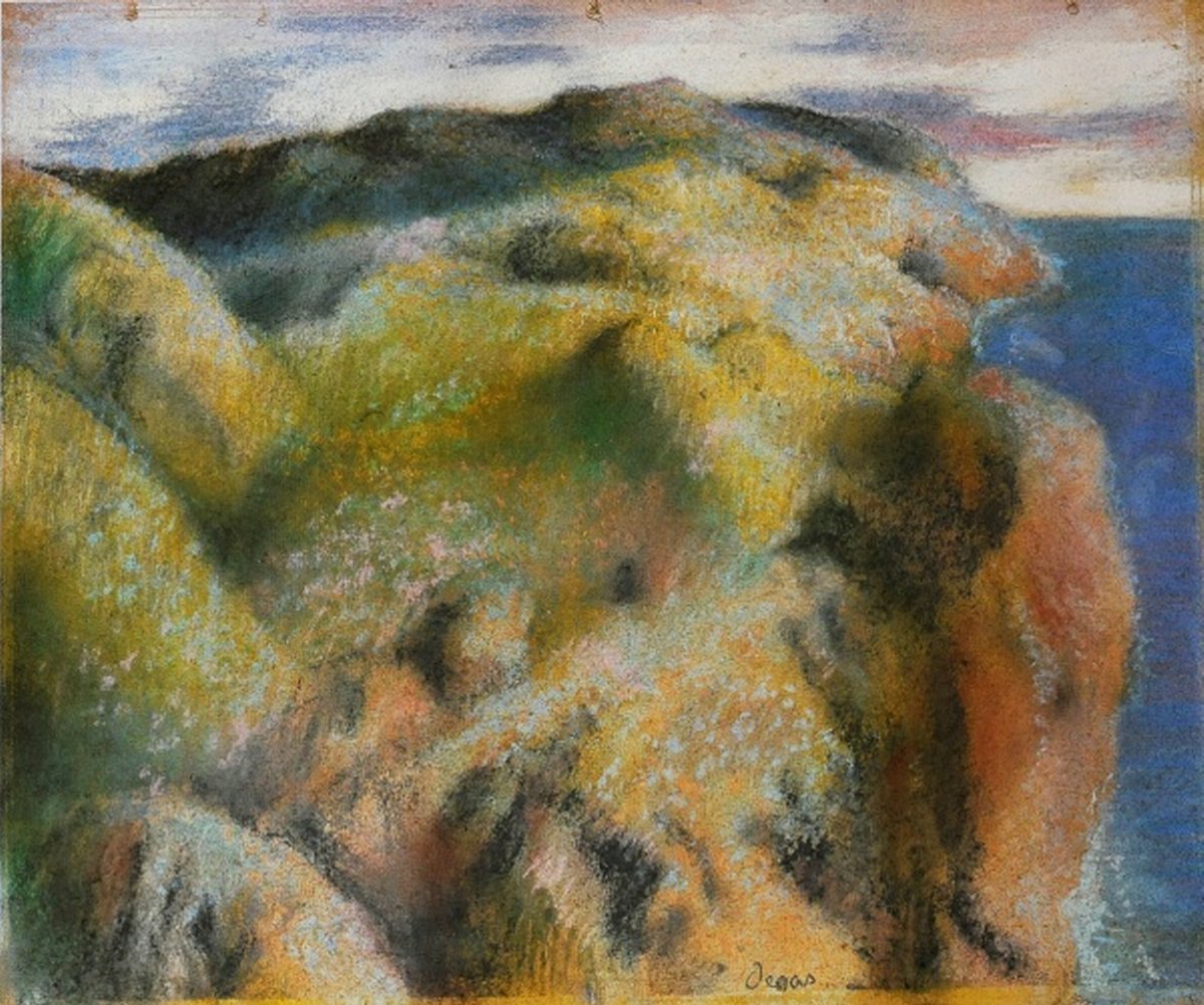 Cliff on the Seashore Painting by Edgar Degas Reproduction Oil on Canvas