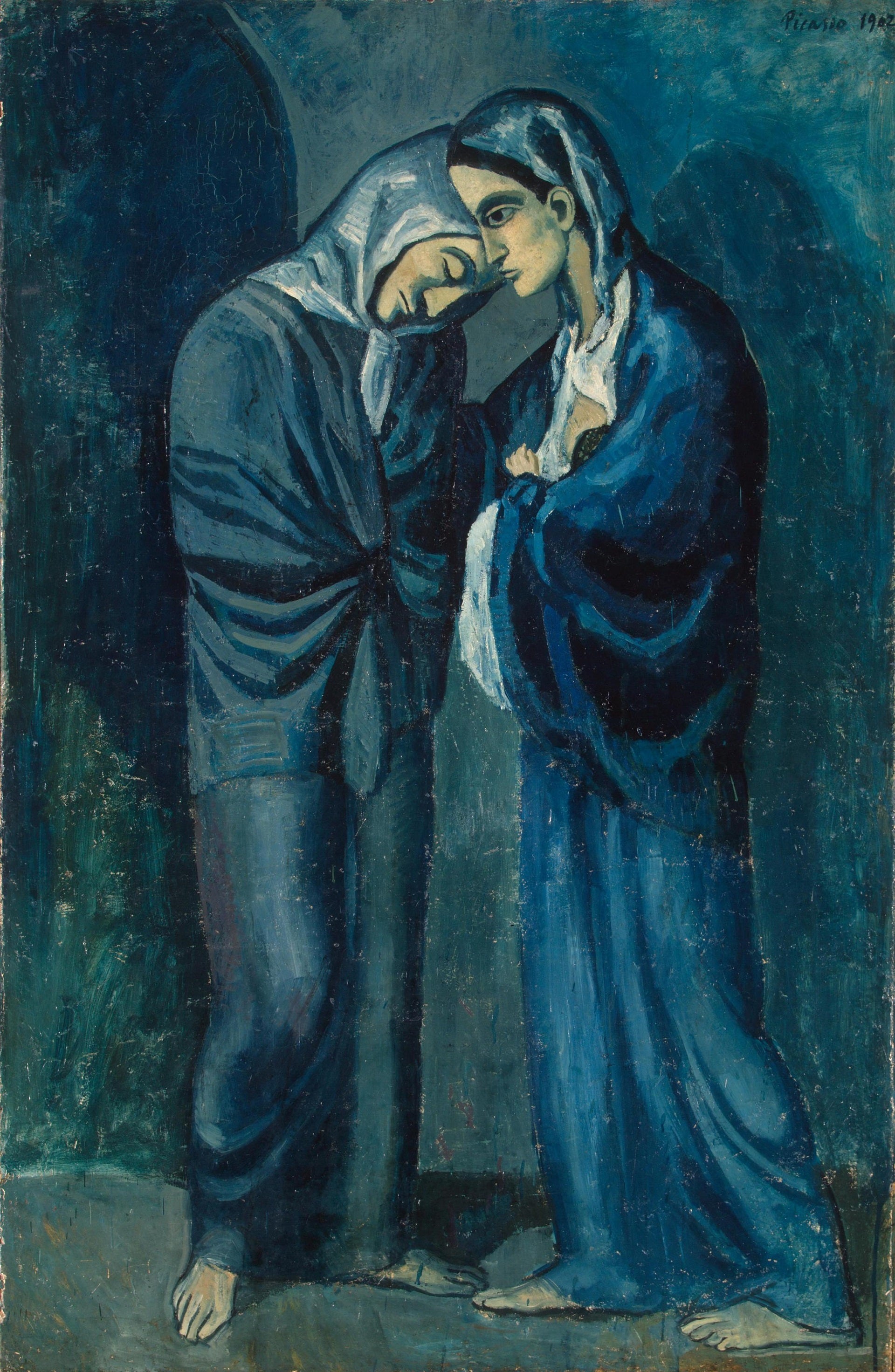 The Visit. The two sisters by Pablo Picasso. Picasso artworks, Picasso wall art, Picasso canvas art, Picasso reproduction for sale, Picasso oil painting on canvas, Blue Surf Art